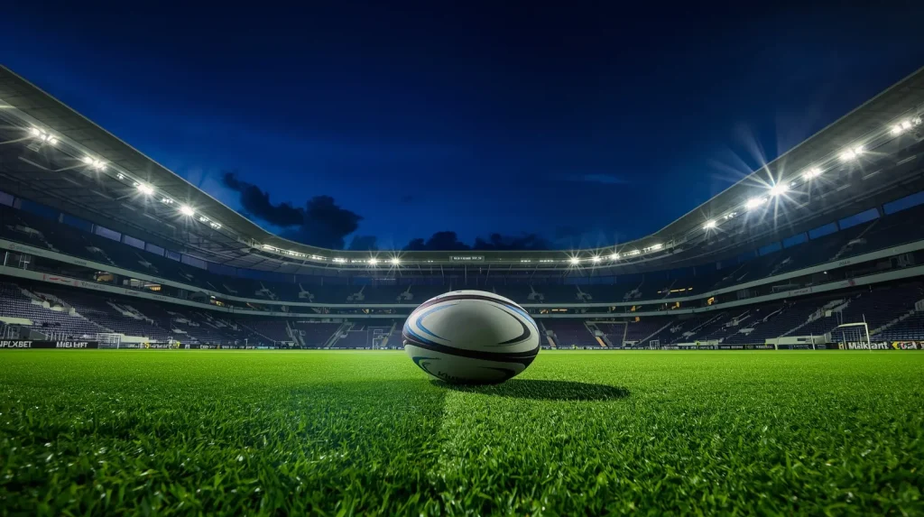 Rugby Goalposts at Sunset – Stage Set for League Stars